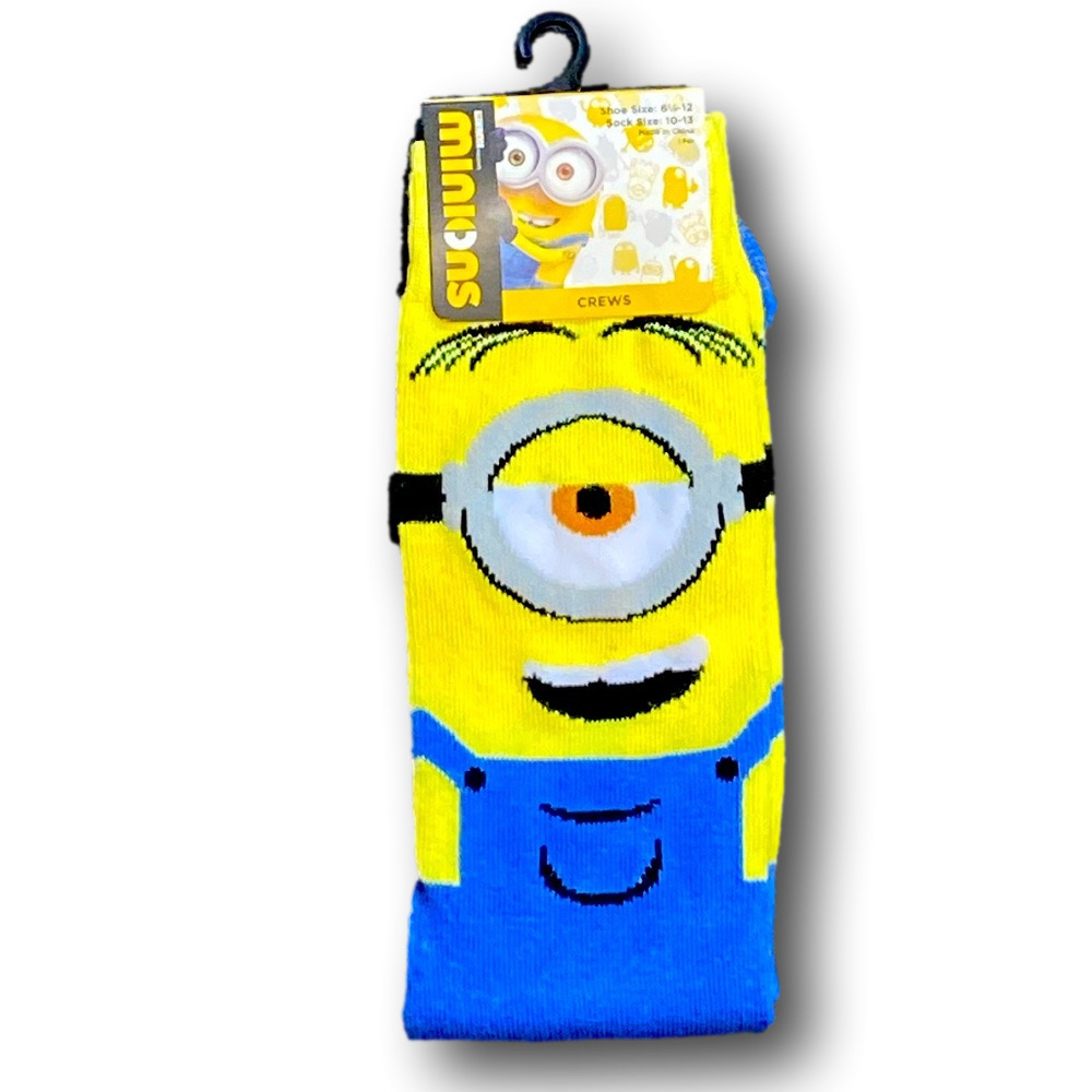 3/$20 Minion Despicable Me Funny Novelty Crew Socks - NWT